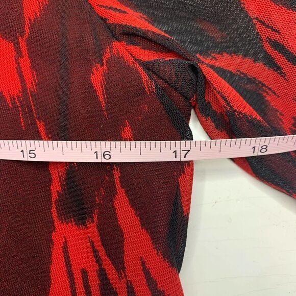 Rafaella Red & Black Floral 3/4 Sleeve Blouse - Picture 4 of 5